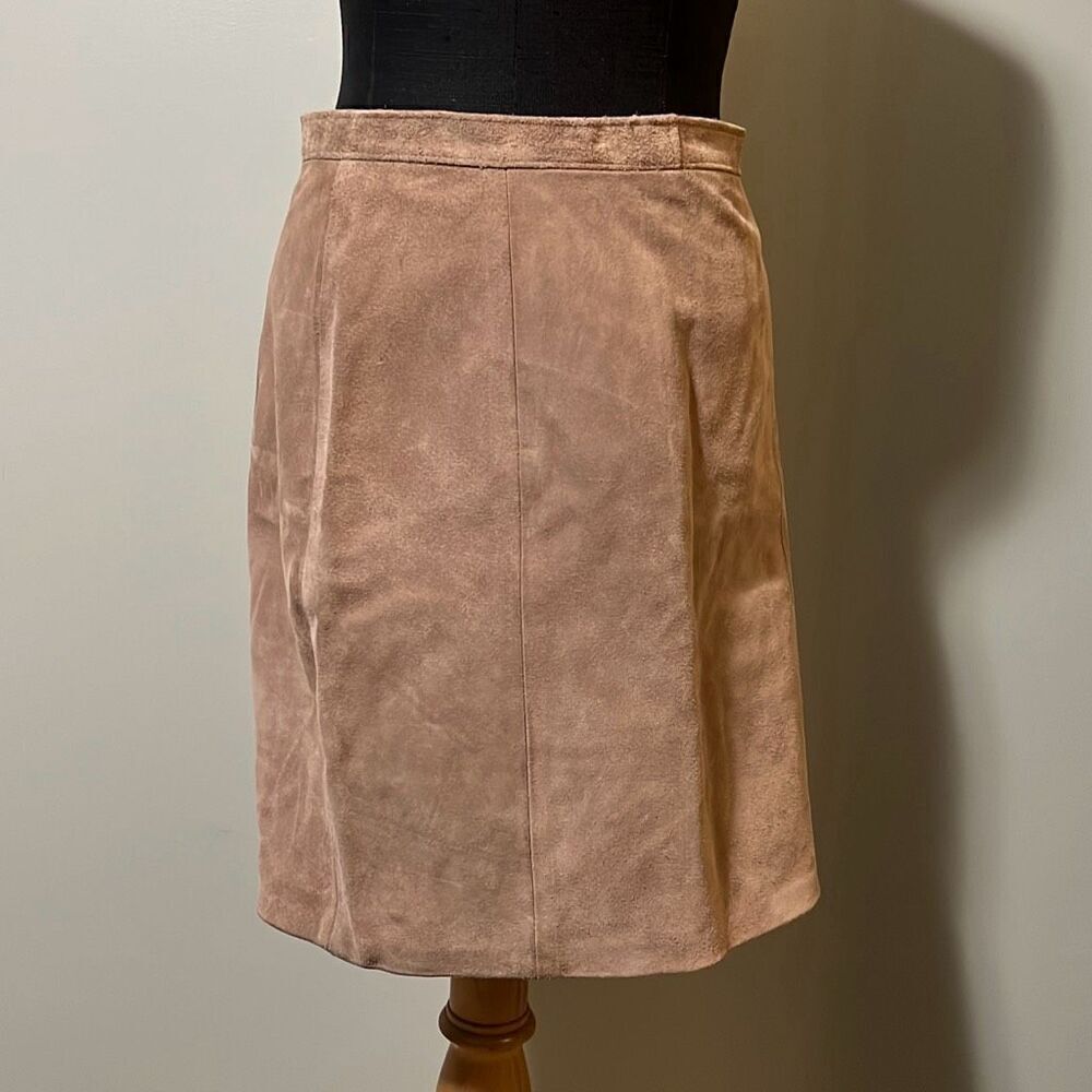 Outerwear by Phoenix Women's Brown Genuine Leather Suede Pencil Skirt Size 12